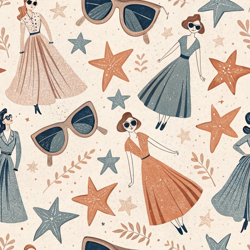 Playful Minimal Pattern with Mid-Century Elements