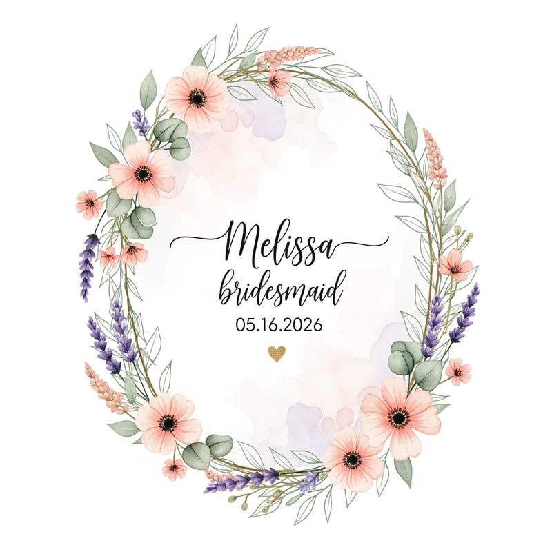 Watercolor Wildflower Oval Frame