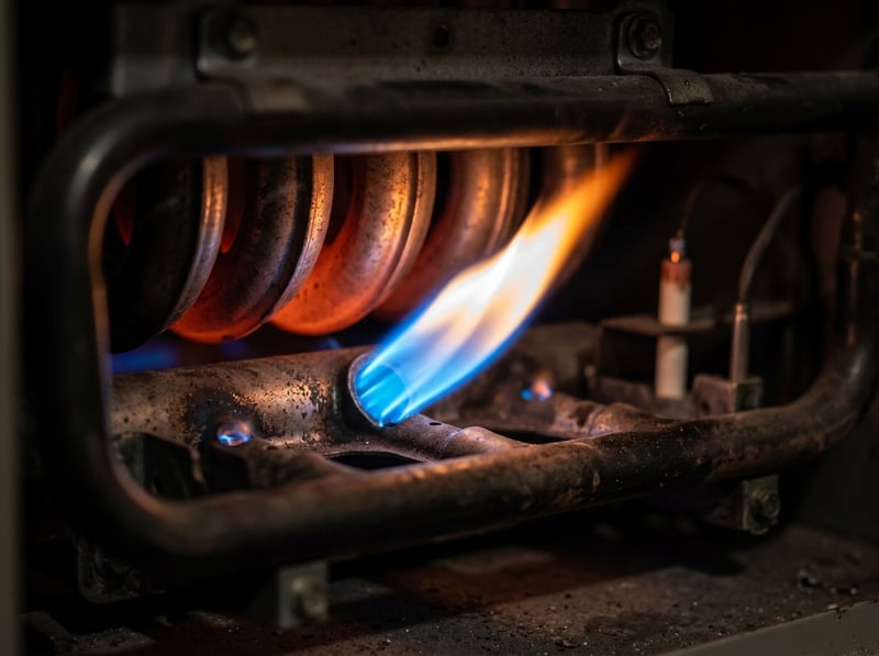 Macro Photo of Gas Furnace Flame