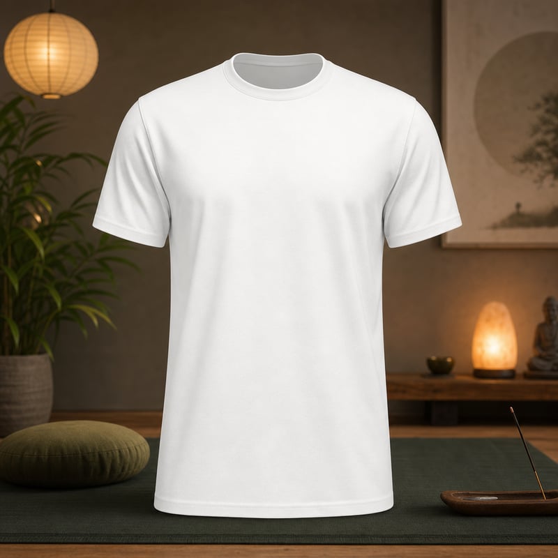3D Ghost Mannequin White T-Shirt Mockup