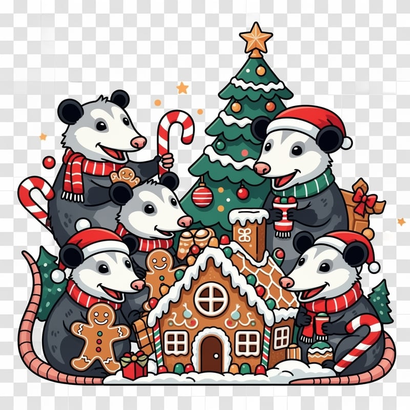 Christmas Cartoon Possums