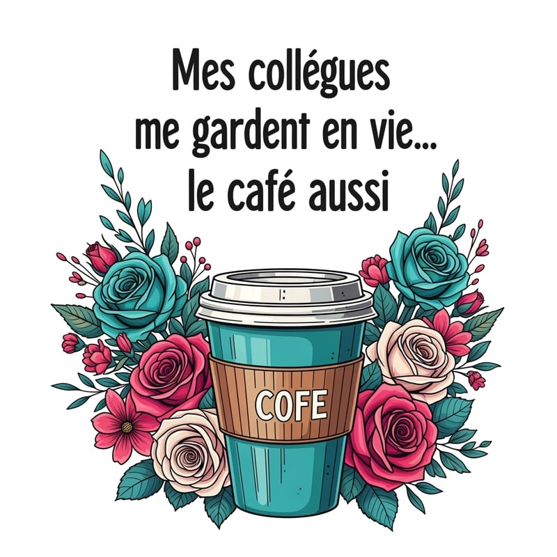 Gothic Floral Coffee Illustration