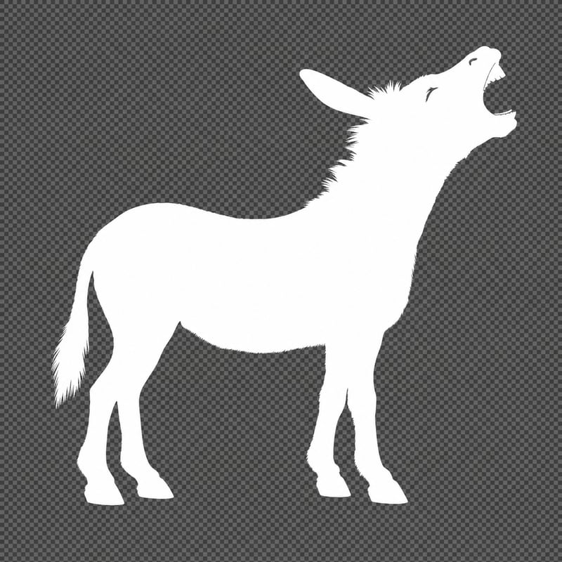 White Donkey Silhouette Side Profile