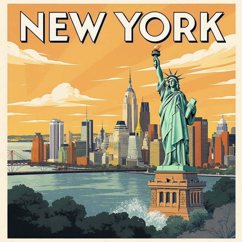Vintage New York Travel Poster