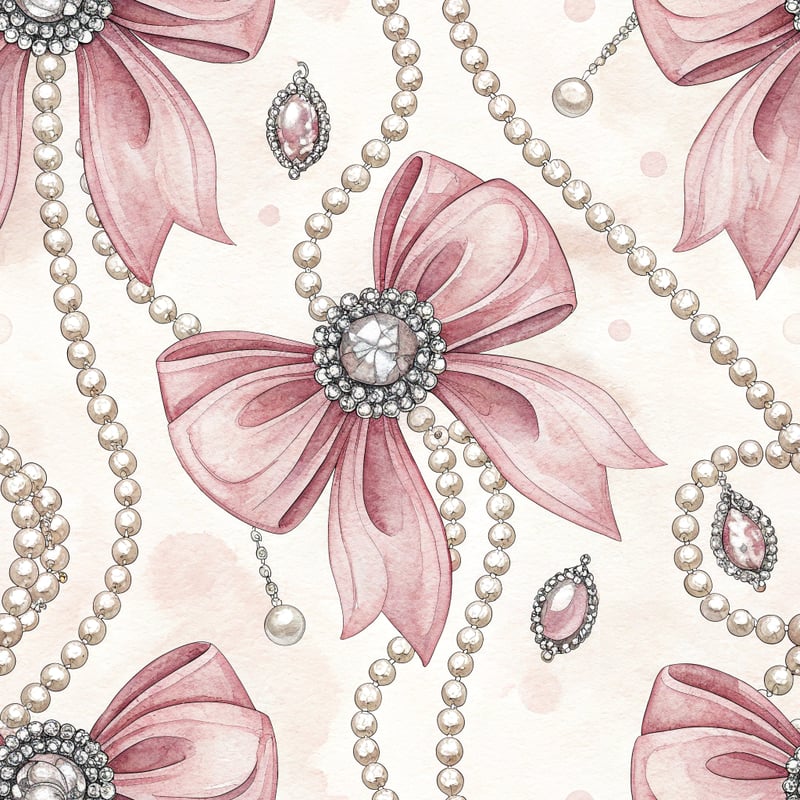 Watercolor Satin Bows Pattern
