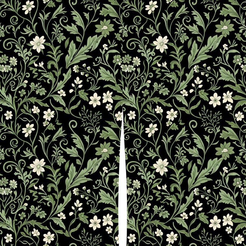 Dark Botanical Floral Legging Pattern