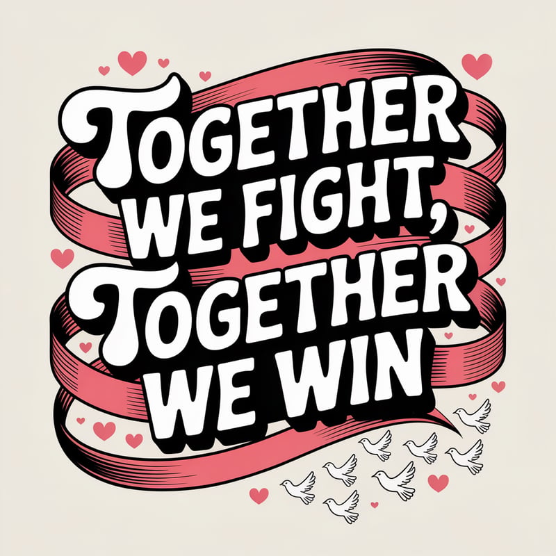 Retro Vector Text with Pink Ribbons
