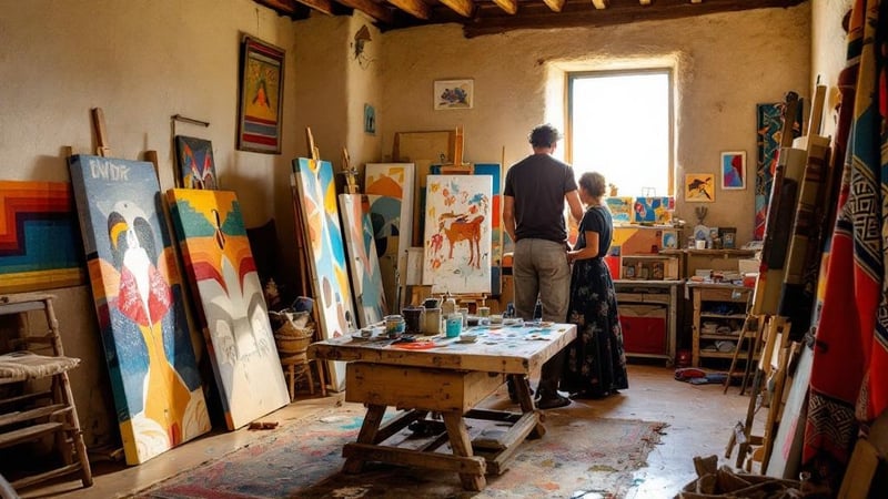 1936 Artist Workshop in Taos Adobe Studio