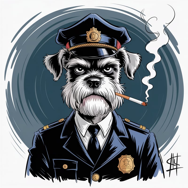 Sullen Schnauzer Police Sketch