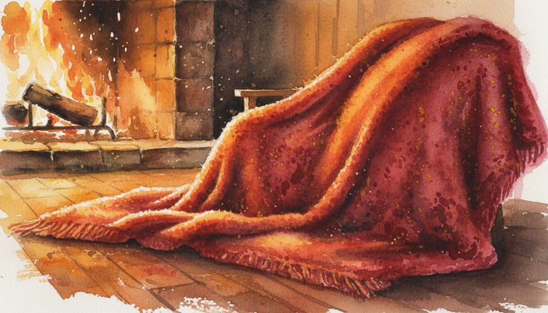Warm Firelight Wool Blanket