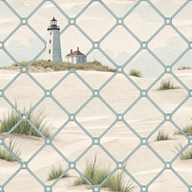 Coastal Minimalist Dot-Stripe Grid