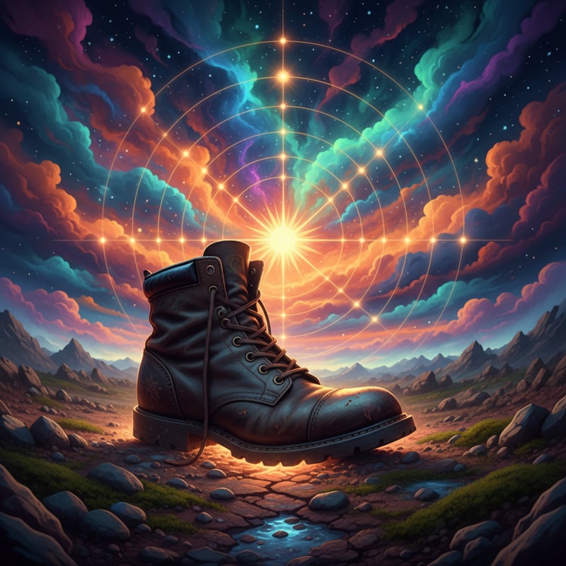 Leather Boot on Textured Ground