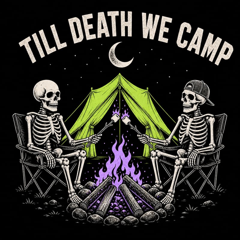 Till Death We Camp - Skeleton Tee