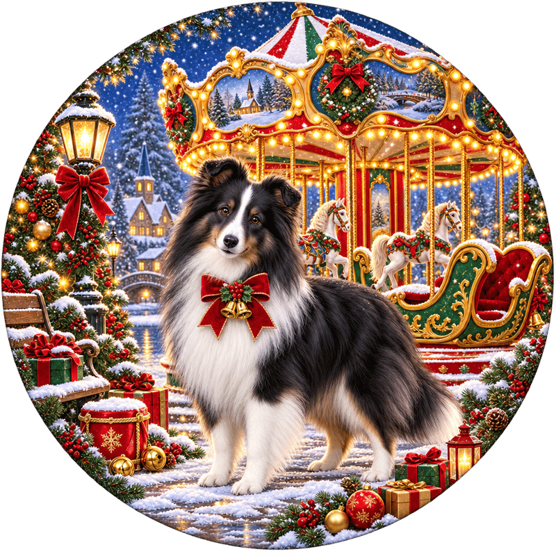 Shetland Sheepdog Christmas Carousel