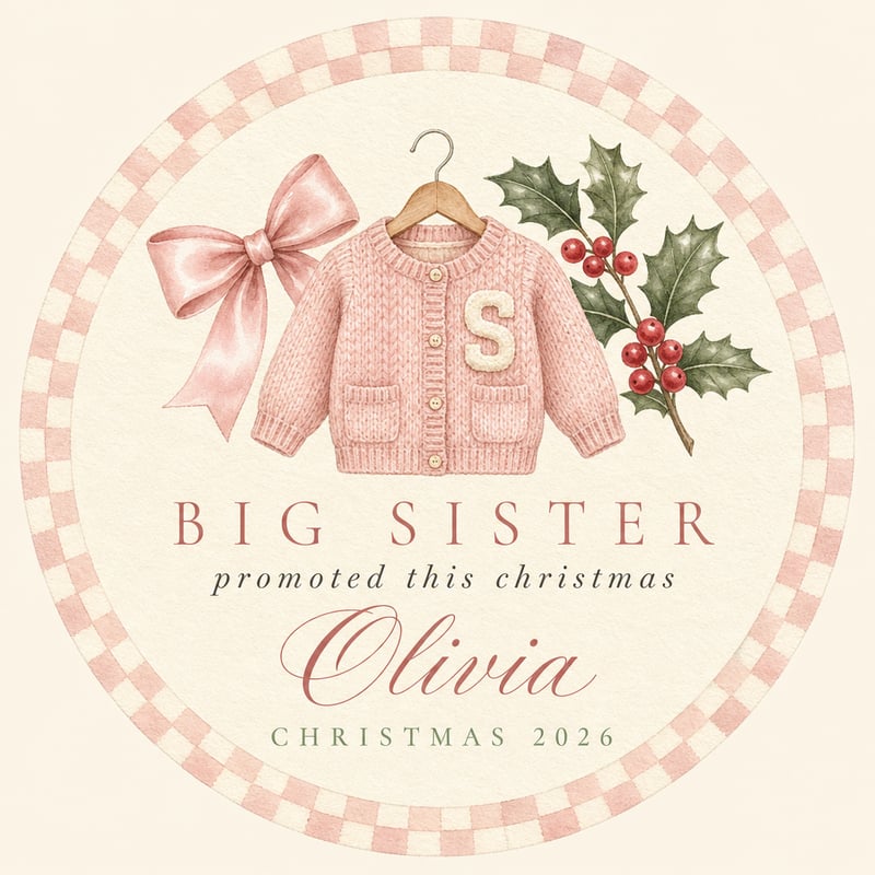 Big Sister Christmas Ornament Design