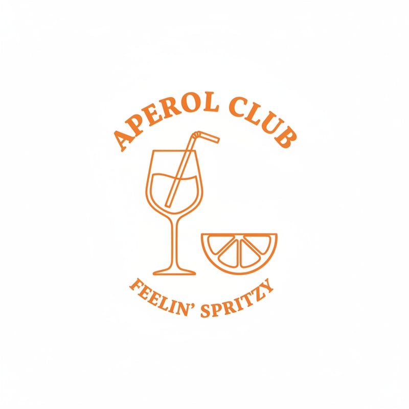 Minimalist Orange Wine Glass Vector