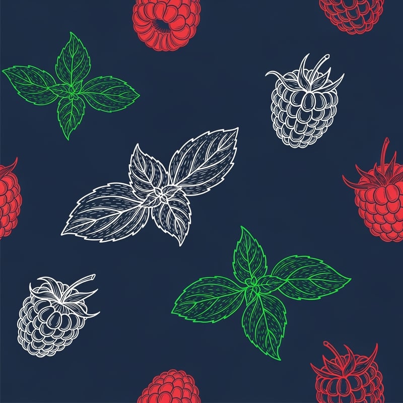 Vintage Raspberry and Basil Pattern