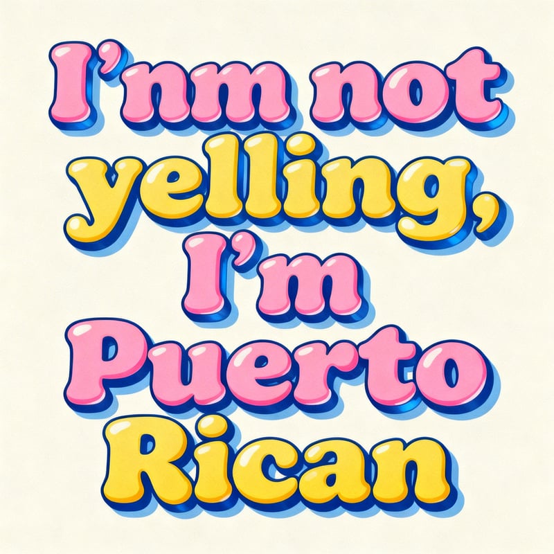 Puerto Rican Retro Bubble Letters Design