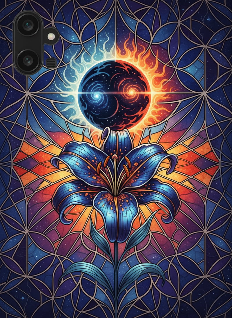 Stained-Glass Stargazer Lily Wallpaper