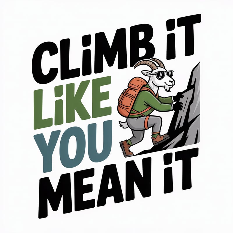 Cartoon Mountain Goat Climbing Vector