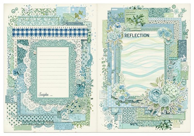 Blue-Green Bible Journaling Page