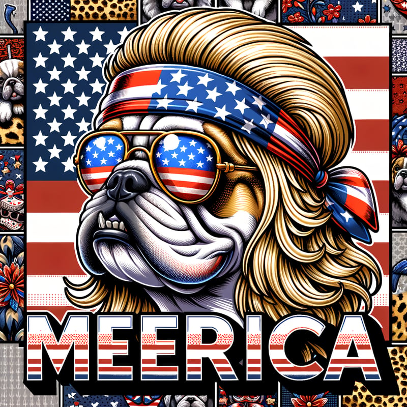 Patriotic Bulldog Cartoon Vector