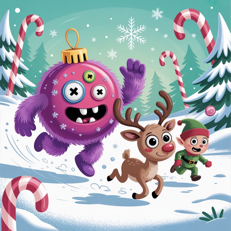 Christmas Ornament Monster Chase