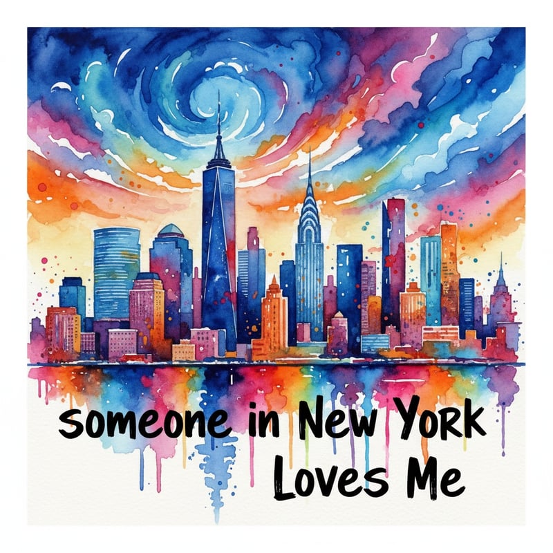 Vibrant NYC Skyline Watercolor Art