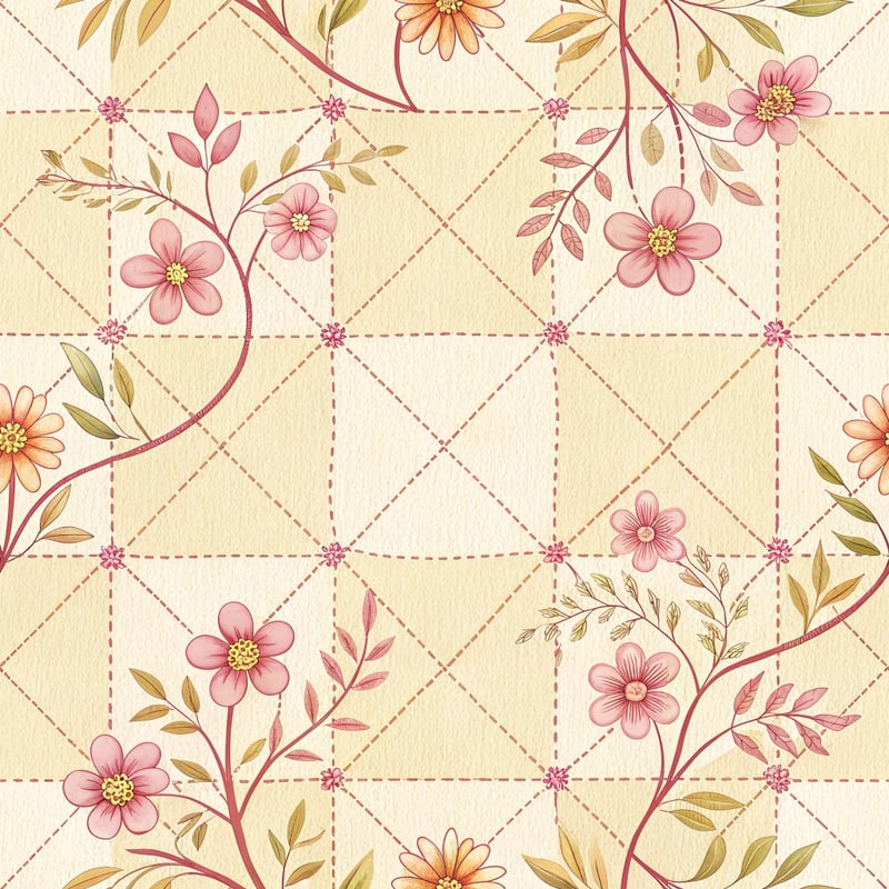 Cream and Yellow Checkerboard Pattern
