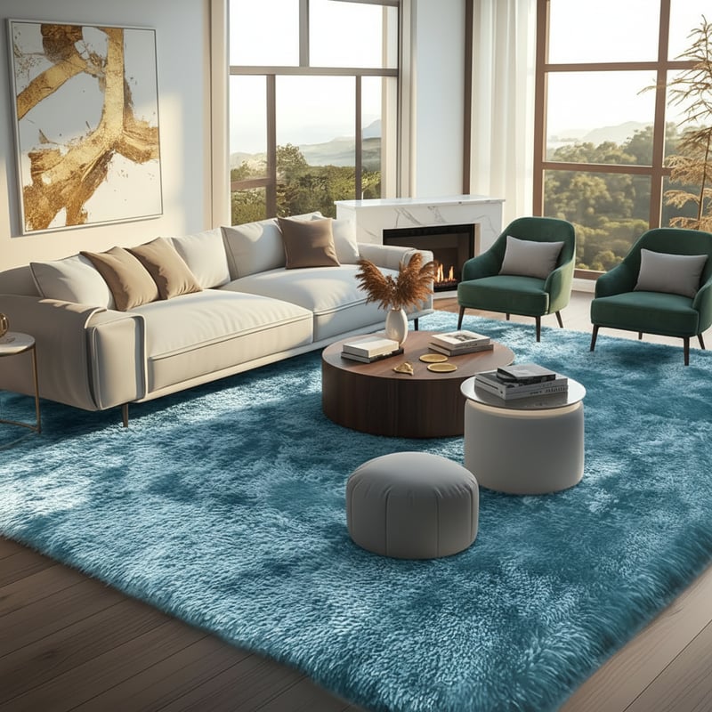 Luxury Living Room Rug Mockup