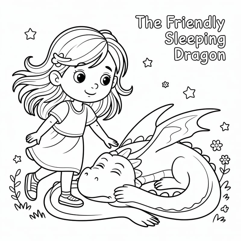 Whimsical Dragon Coloring Page