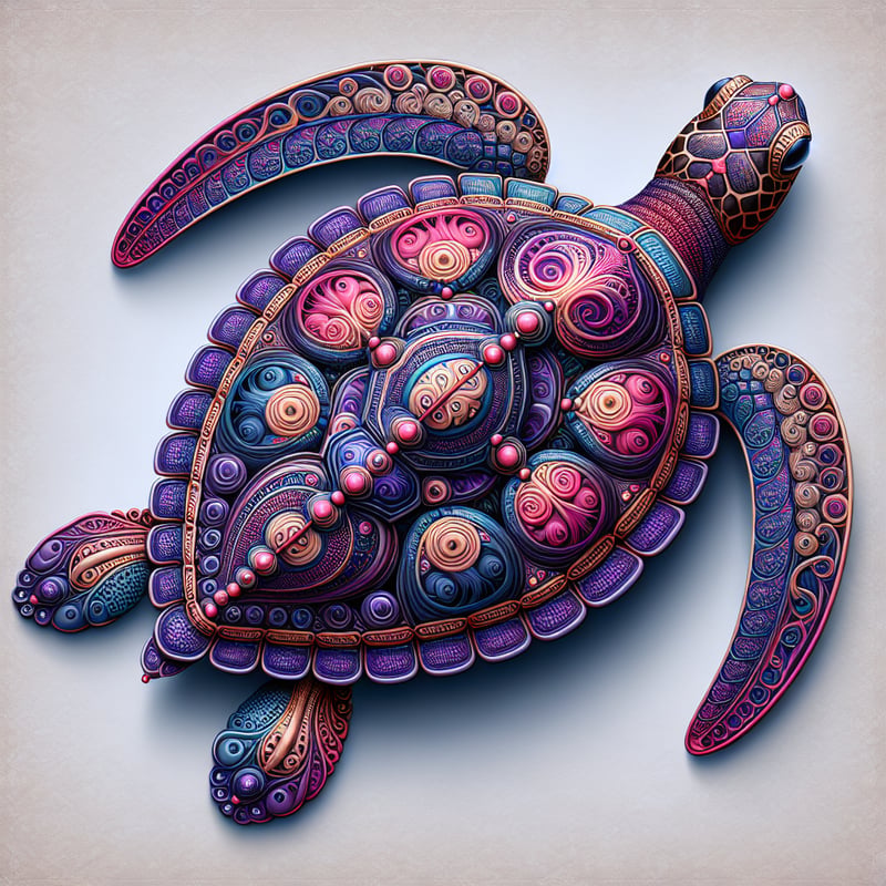 Intricate Ornate Sea Turtle Illustration