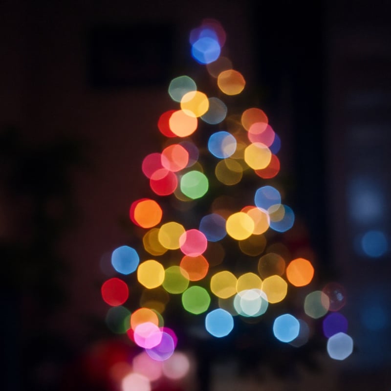 Blurred Christmas Tree with Lights