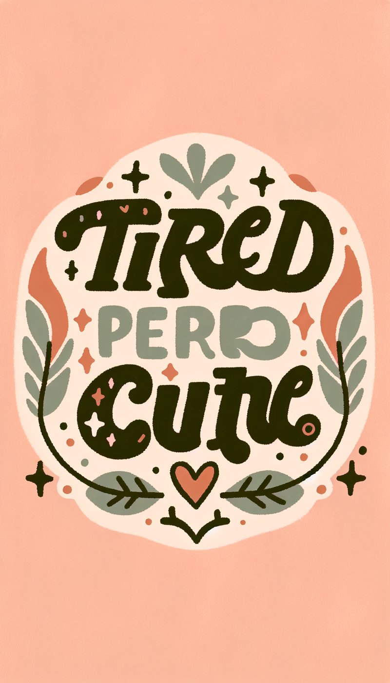 Tired Pero Cute Phrase Art