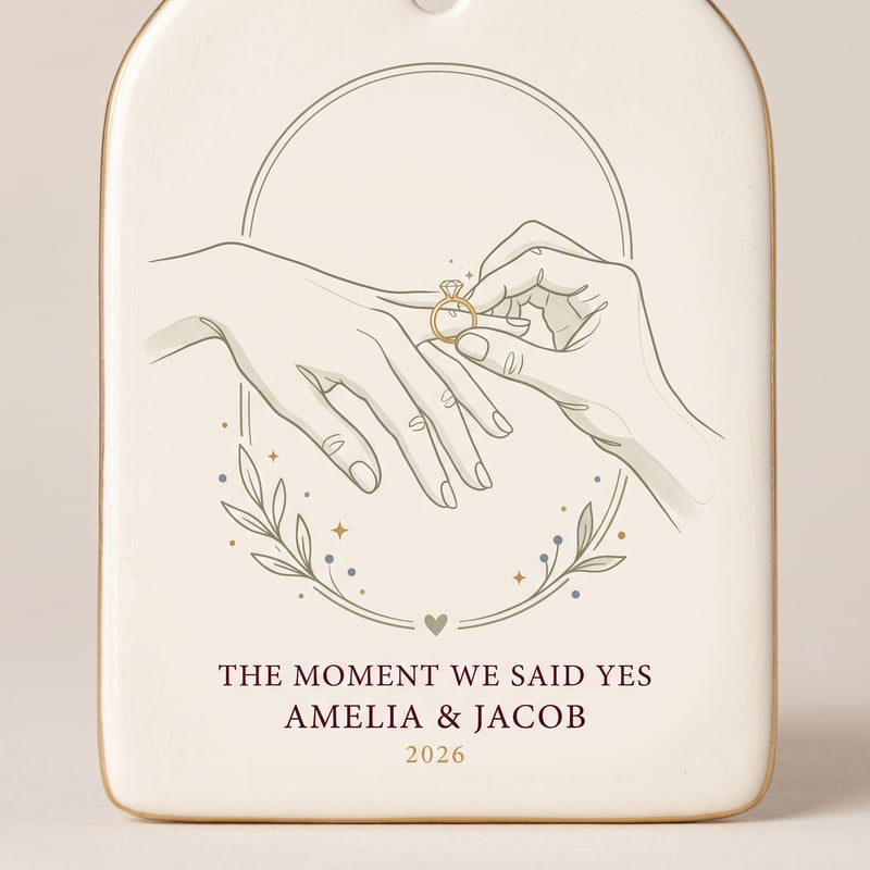 Elegant Engagement Ring Line Art