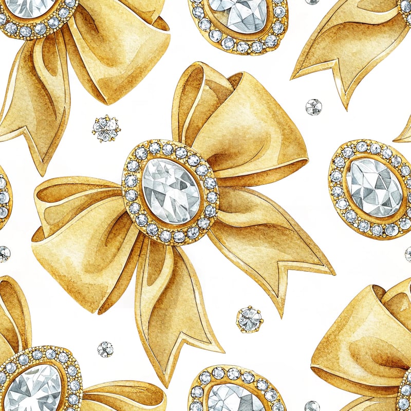Gold Satin Bows Pattern