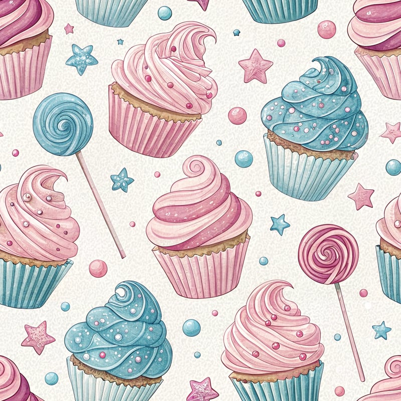Pastel Frosted Cupcakes and Lollipops