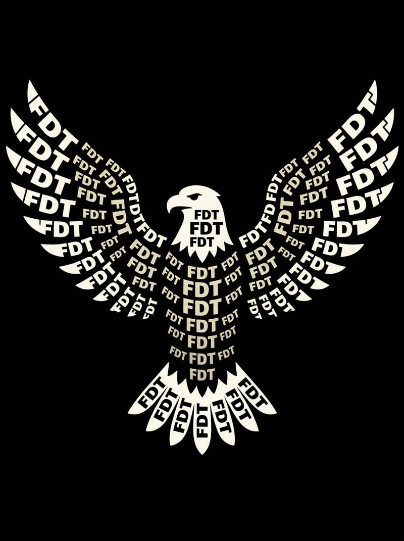 Bold American Eagle Micrography Art