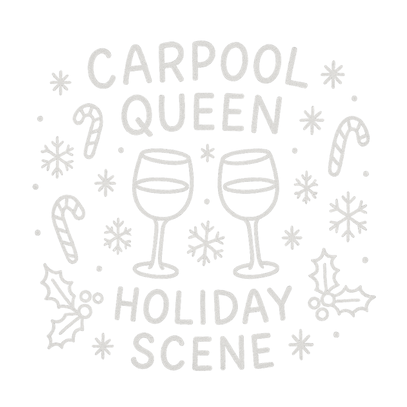 Wine Mom Holiday Line-Art Tee