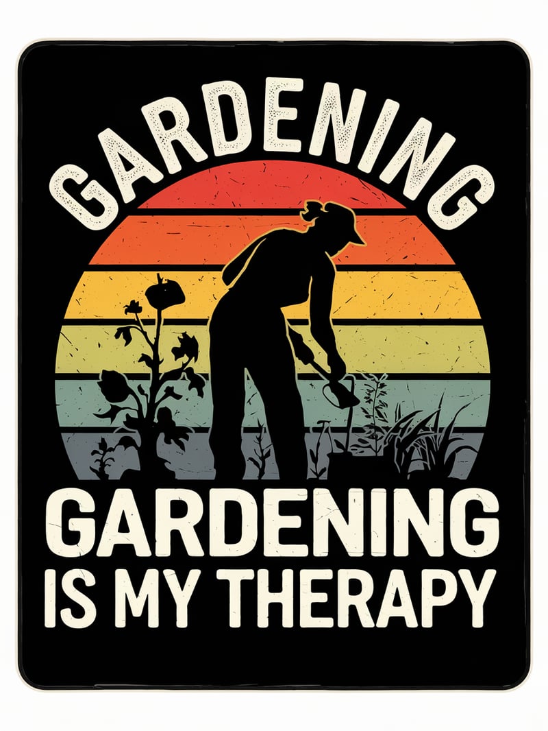 Vintage Gardener Silhouette Art