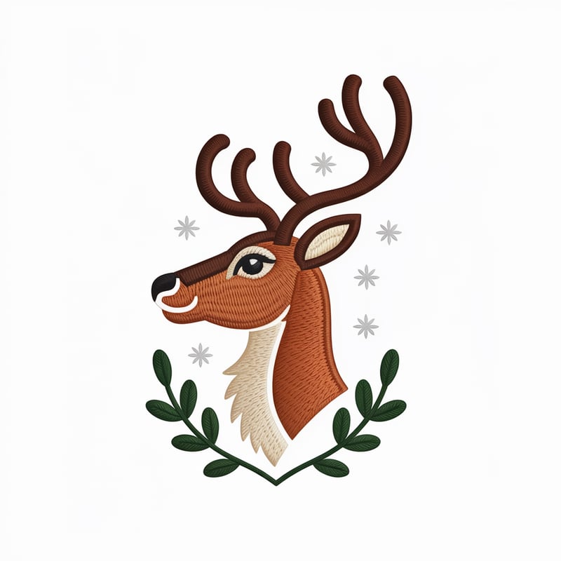 Flat Vector Reindeer Head Profile