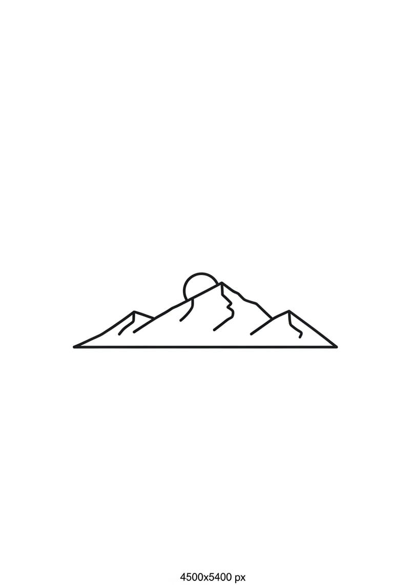 Minimal Vintage Mountain Ridge Graphic