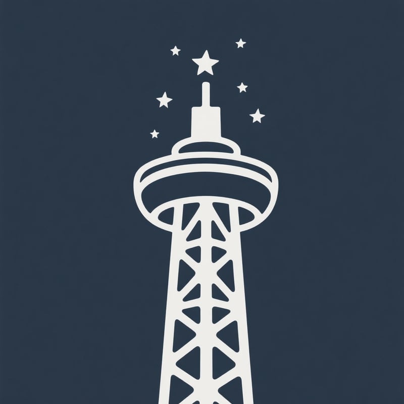 Minimalist Tower of the Americas Silhouette