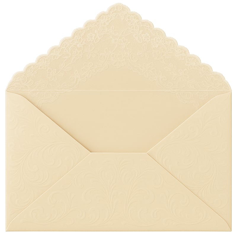 Beige Envelope with Lace Border