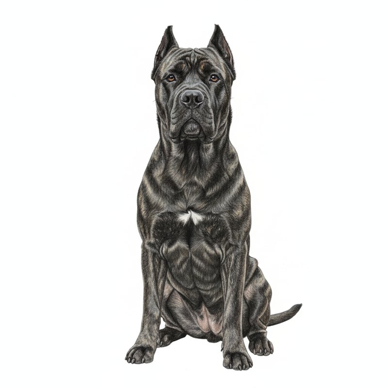 Realistic Cane Corso Brindle Drawing