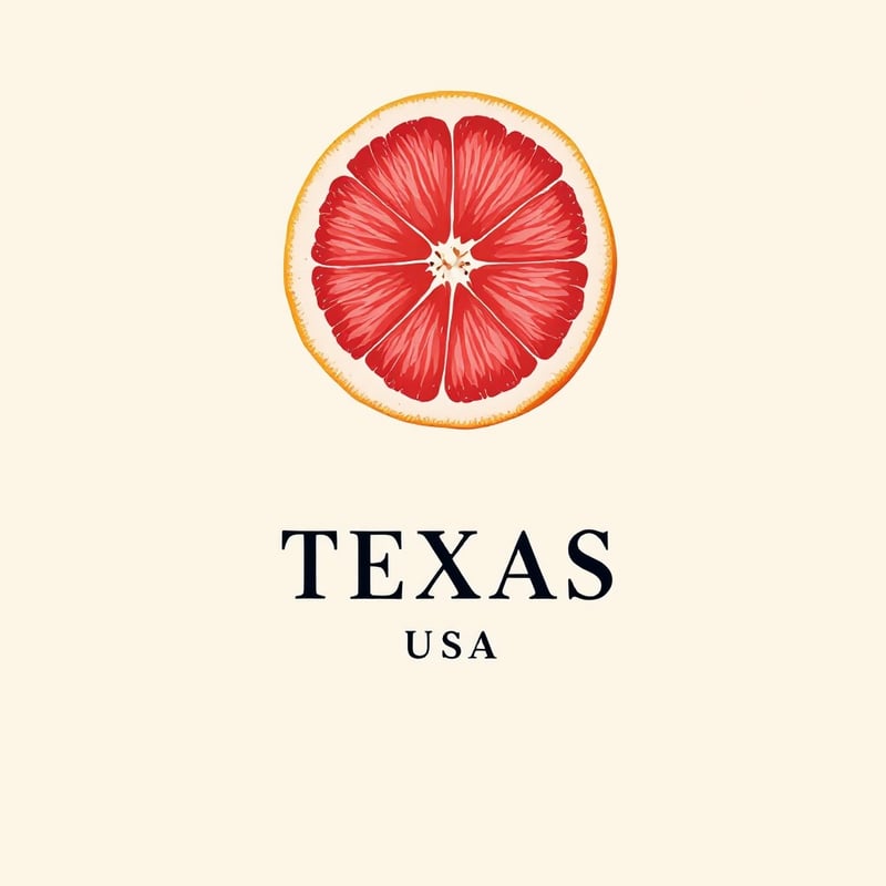 Minimalist Texas Ruby Red Grapefruit Art
