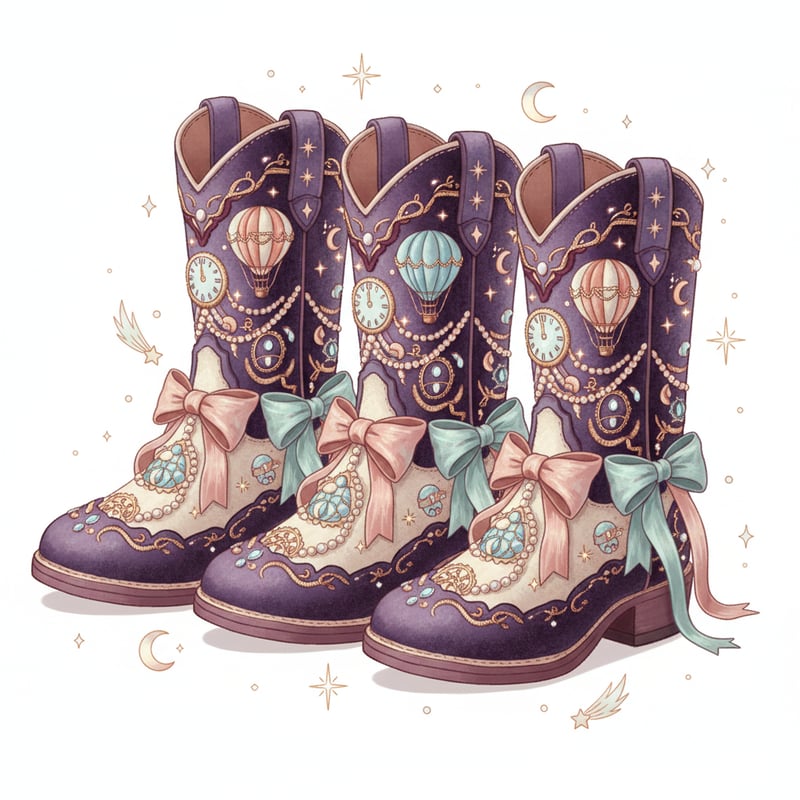 Luxurious Pastel Feminine Cowboy Boots