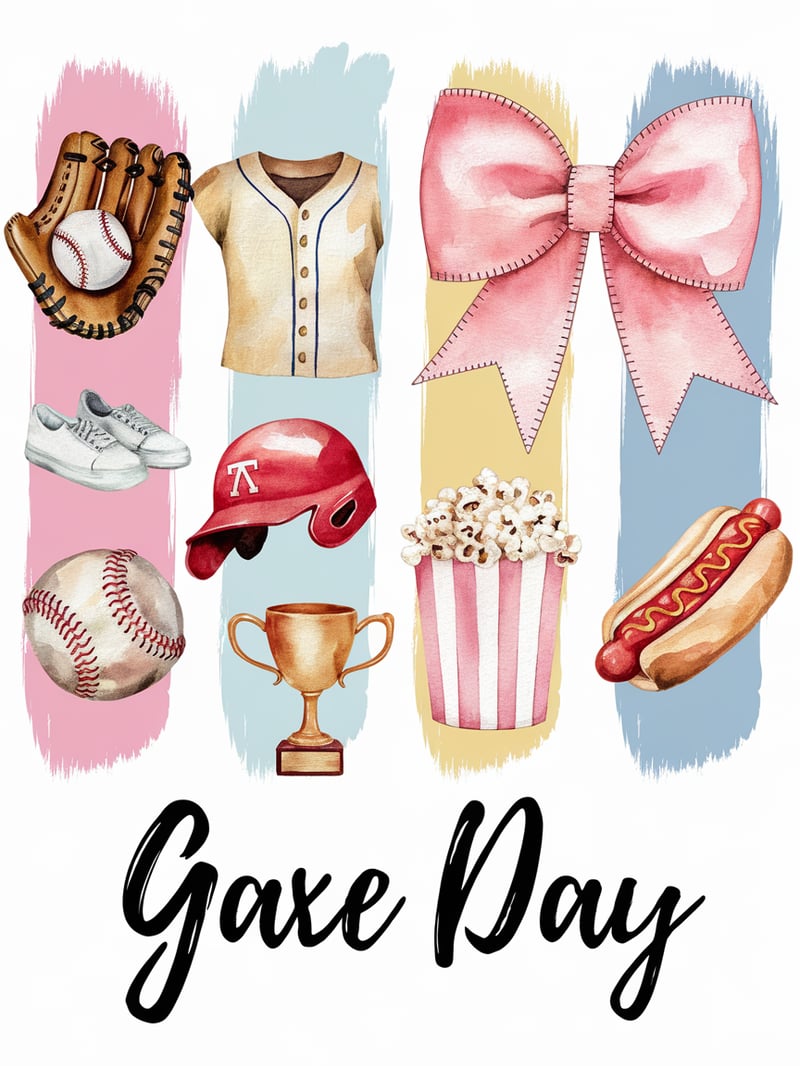 Watercolor Baseball Collage Art