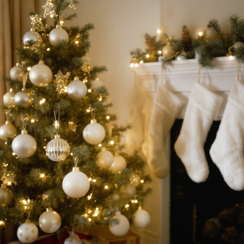Blurred Christmas Tree with Fireplace