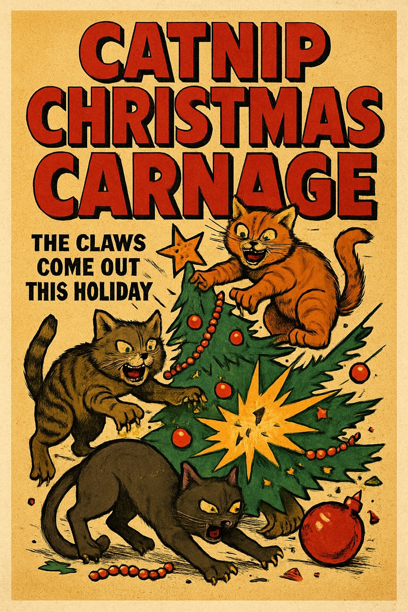 Vintage Catnip Christmas Poster